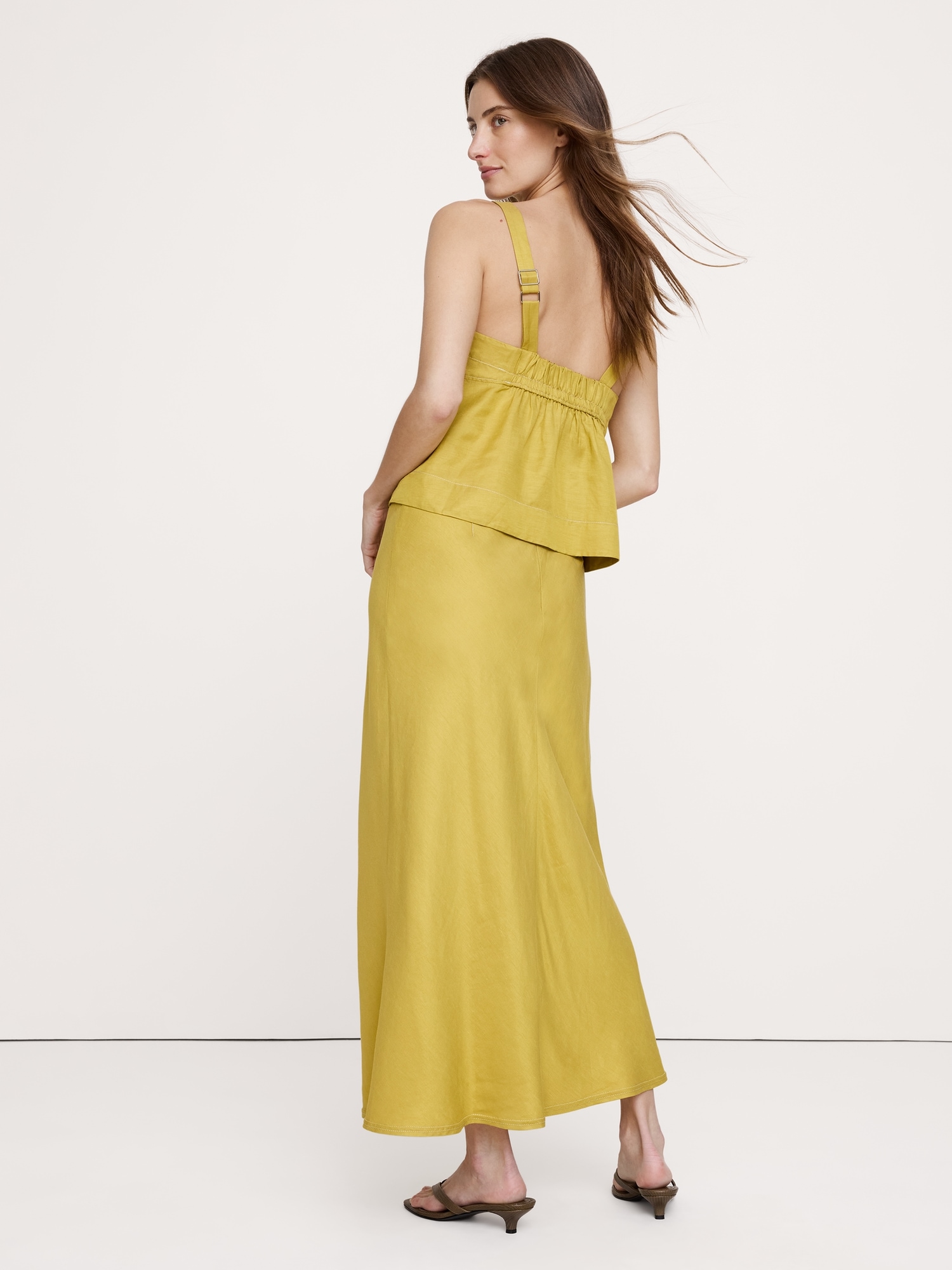 Image number 8 showing, Viscose-Linen Bias-Cut Maxi Skirt