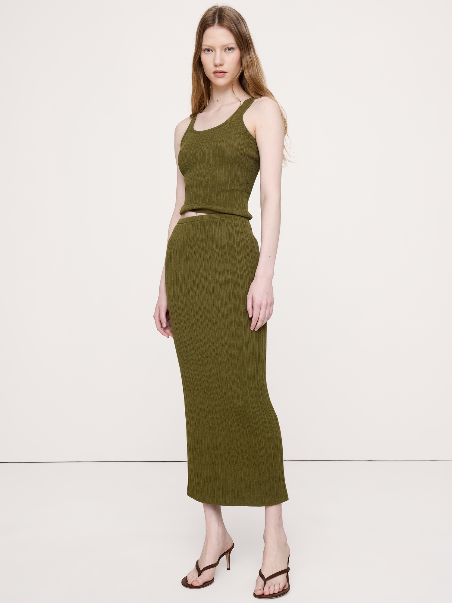 Image number 1 showing, Crinkle Knit Maxi Skirt