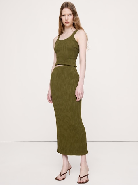 Crinkle Knit Maxi Skirt