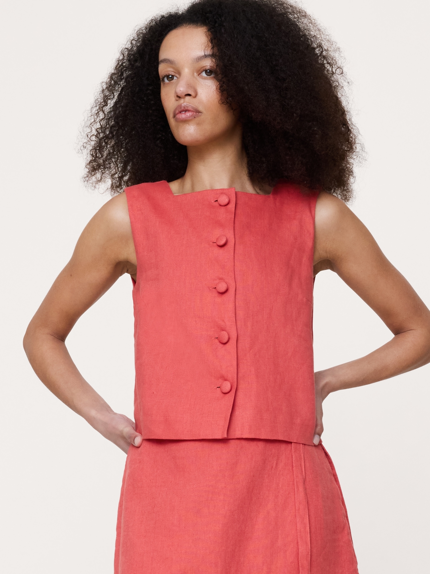 Image number 3 showing, Linen Wrap Mini Skirt