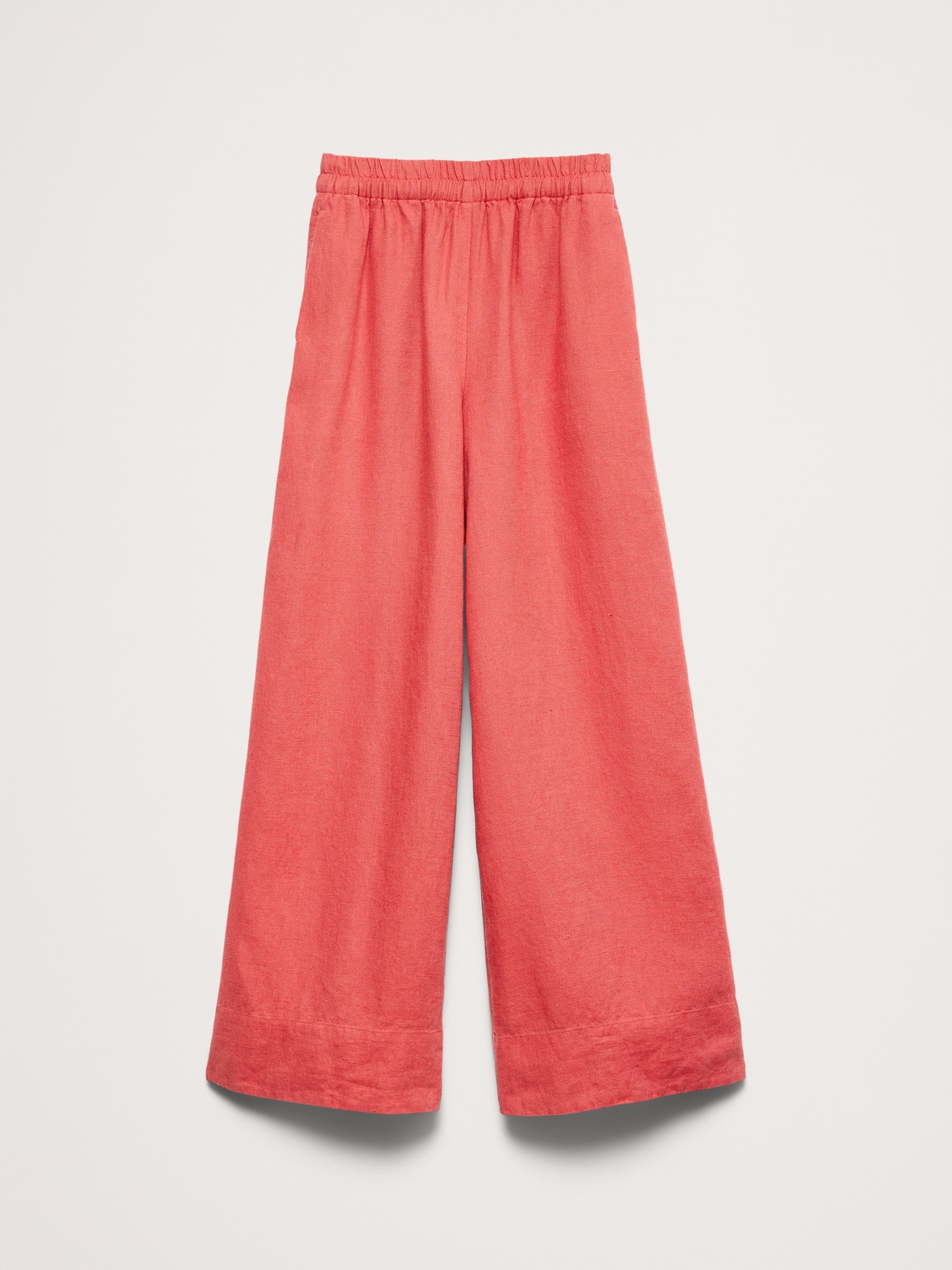 Женские брюки Banana Republic High-Rise Wide-Leg Linen Pull-On Ankle Pant, цвет: Красный — фото 5