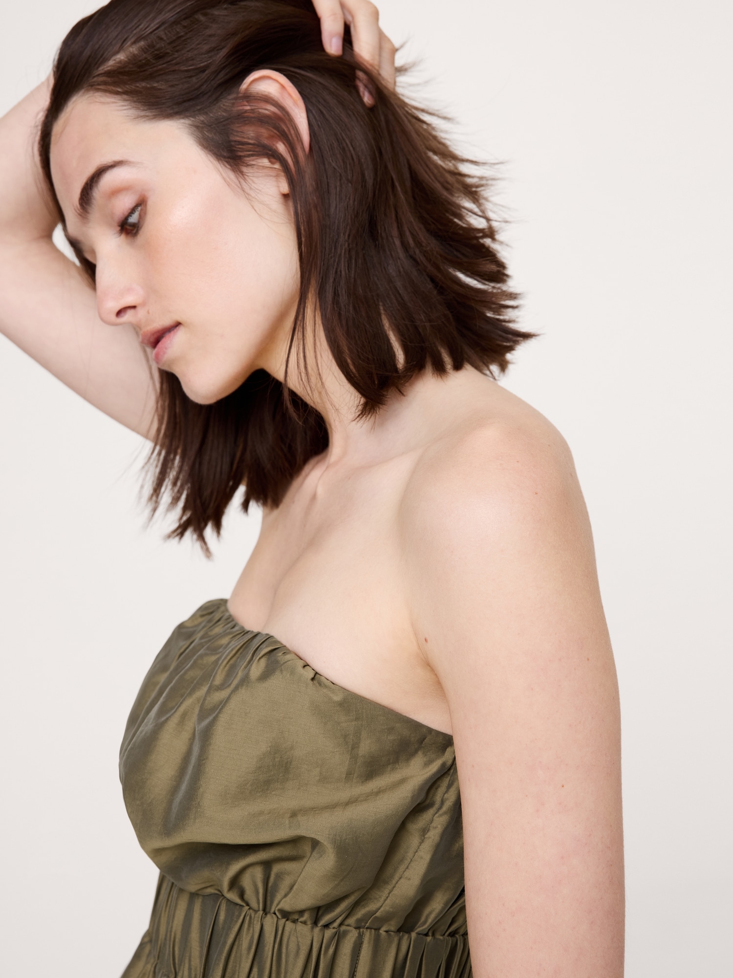 Image number 4 showing, Strapless TENCEL™-Nylon Peplum Top