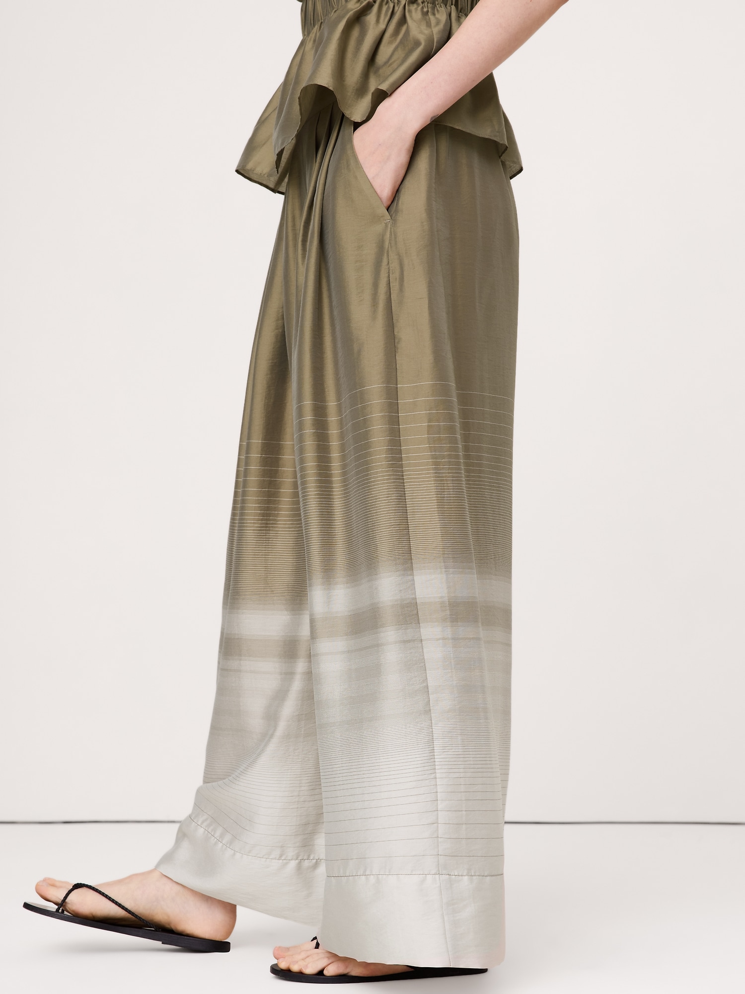 Image number 8 showing, High-Rise Wide-Leg TENCEL™-Nylon Palazzo Pant