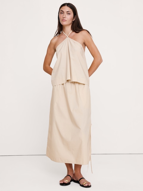 Cotton Poplin Halter Top