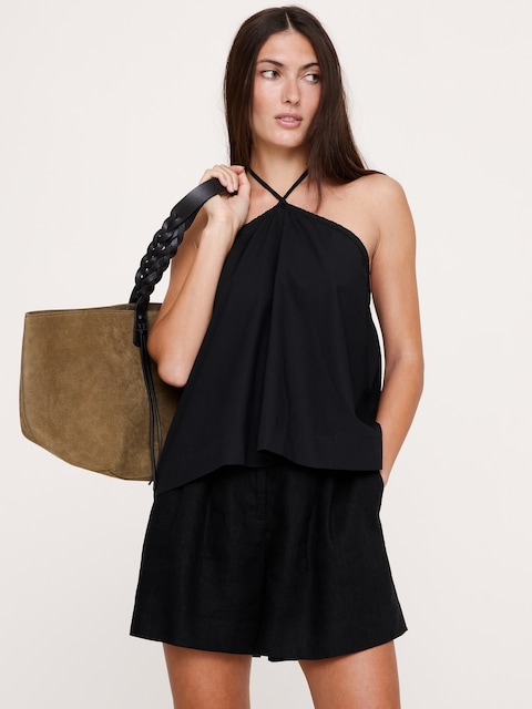 Cotton Poplin Halter Top