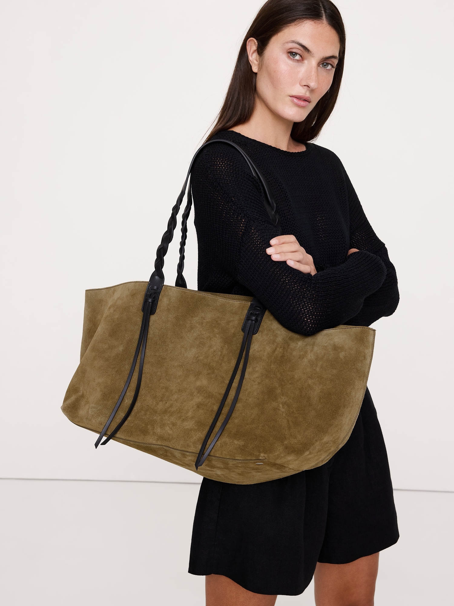 Image number 2 showing, Large Leather East-West Tote