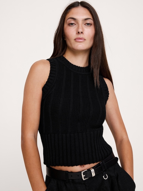 Chunky Cotton Sweater Tank