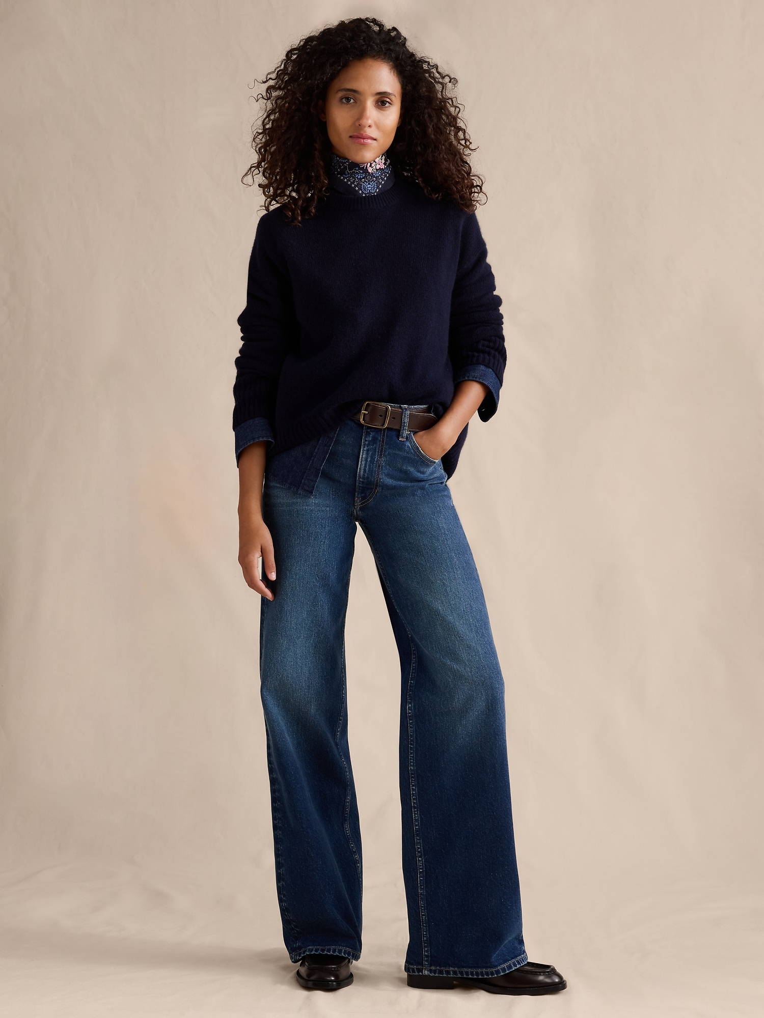 Image number 1 showing, The Icon Classic Wide-Leg Jean