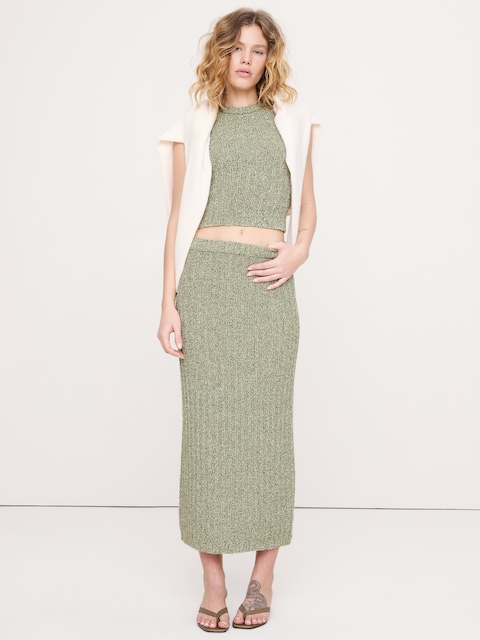 Bouclé Cotton Sweater Skirt
