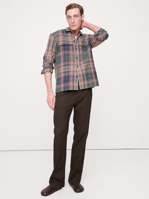Straight Linen-Cotton Traveler Pant