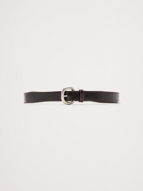 Topstitch Leather Tapered Belt