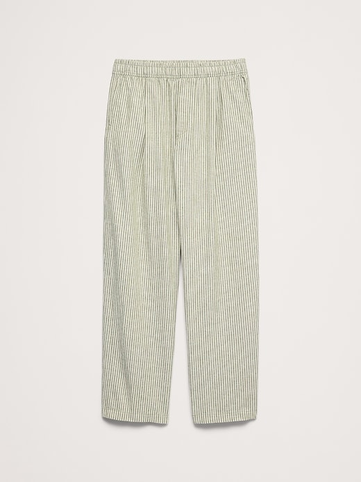 Relaxed Linen-Cotton Pleated Pull-On Pant | Banana Republic