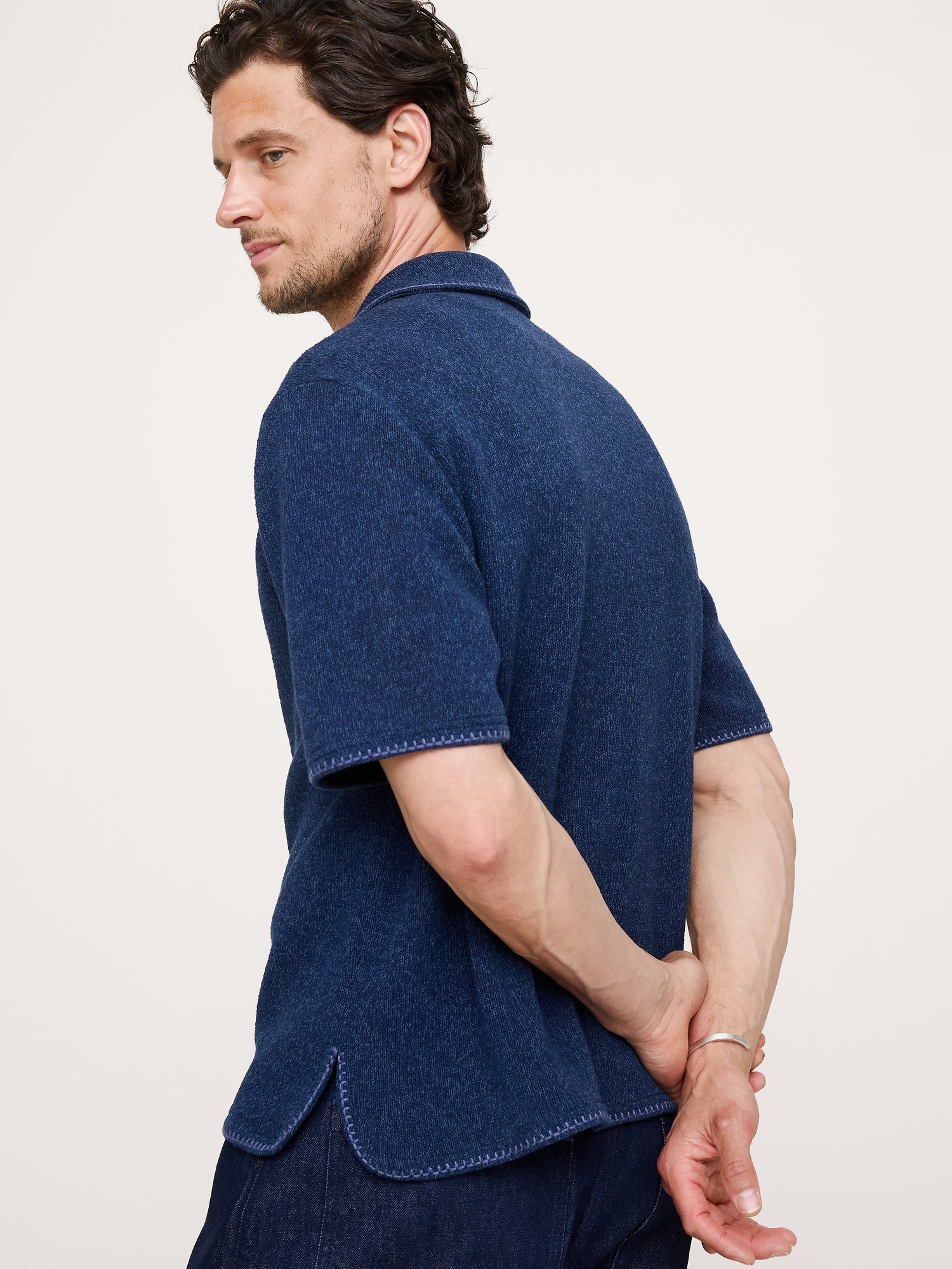 Image number 2 showing, Marled Resort Shirt With Blanket Stitch