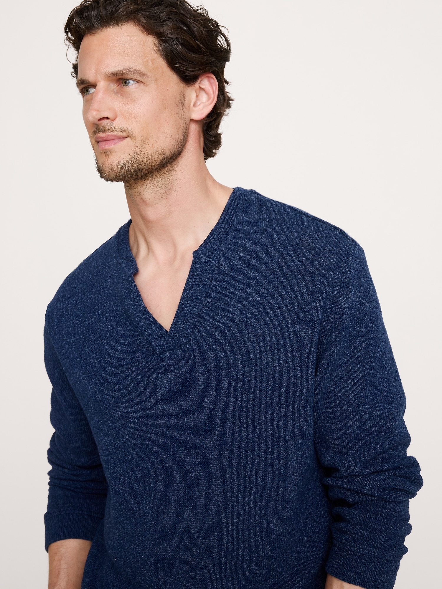 Image number 3 showing, Marled Notch-Neck T-Shirt