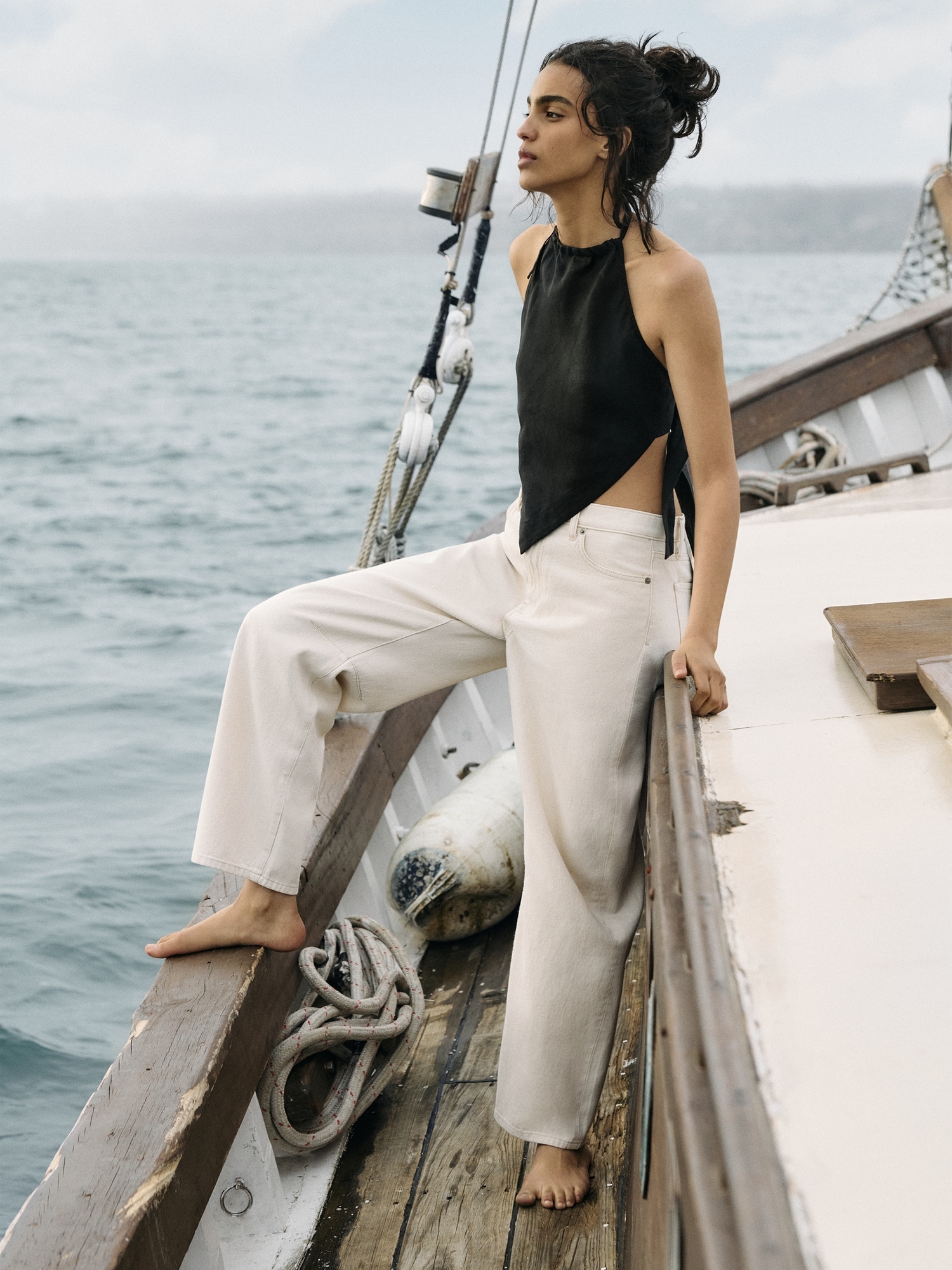 Image number 5 showing, Linen Scarf Halter Top