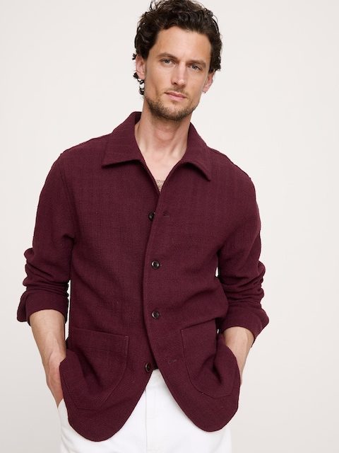 Basketweave Shirt Jacket