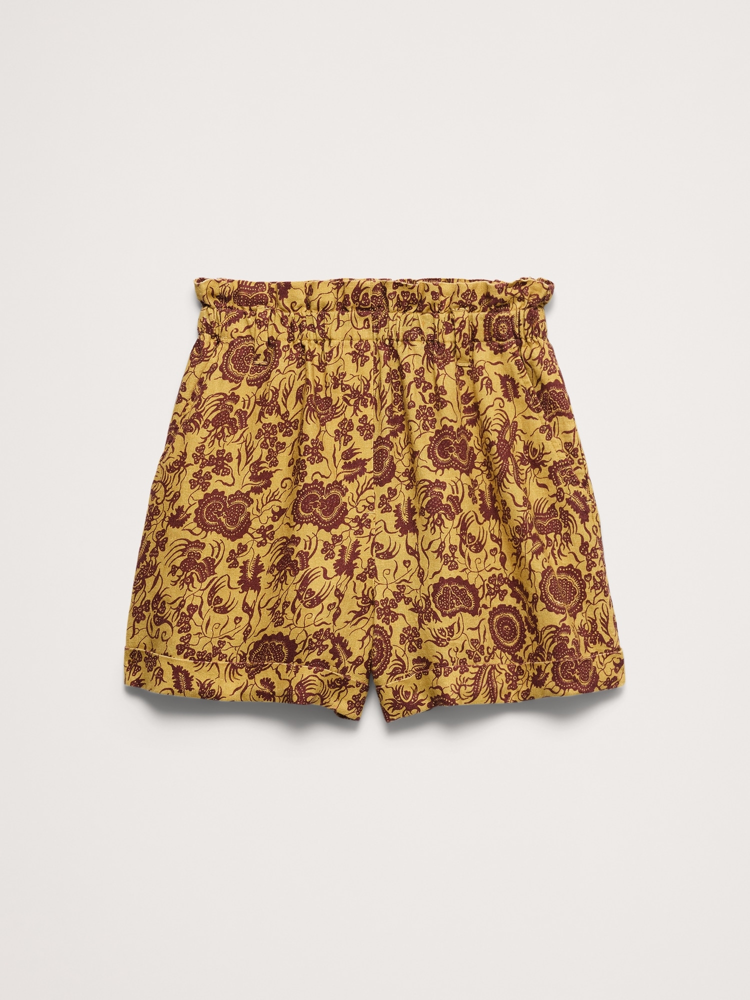 Image number 4 showing, 3.5" Paperbag-Waist Pull-On Linen Short