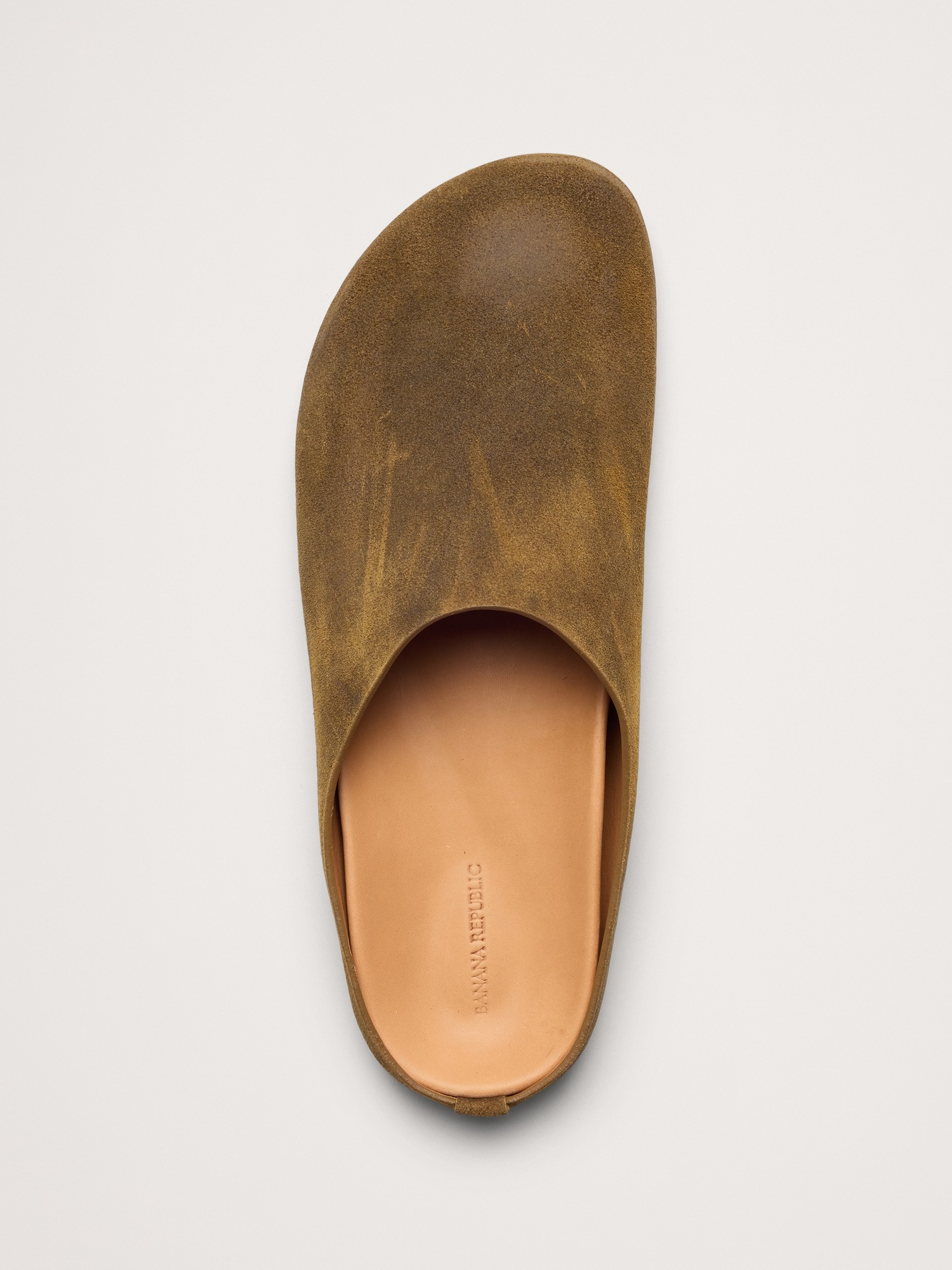Мужские сабо Banana Republic Leather Clog, цвет: Зелёный кожаный — фото 5