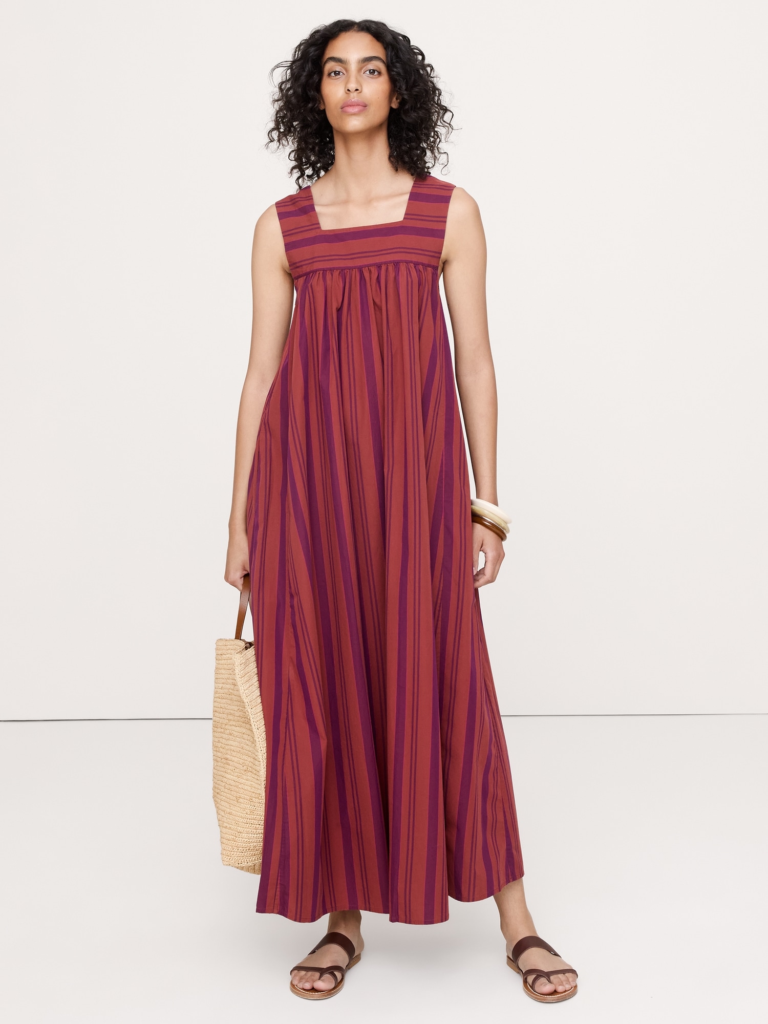 Image number 1 showing, Cotton Square-Neck Dress