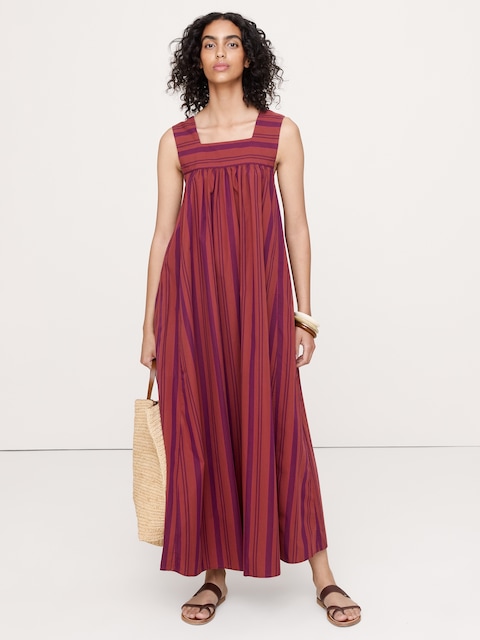Cotton Square-Neck Dress