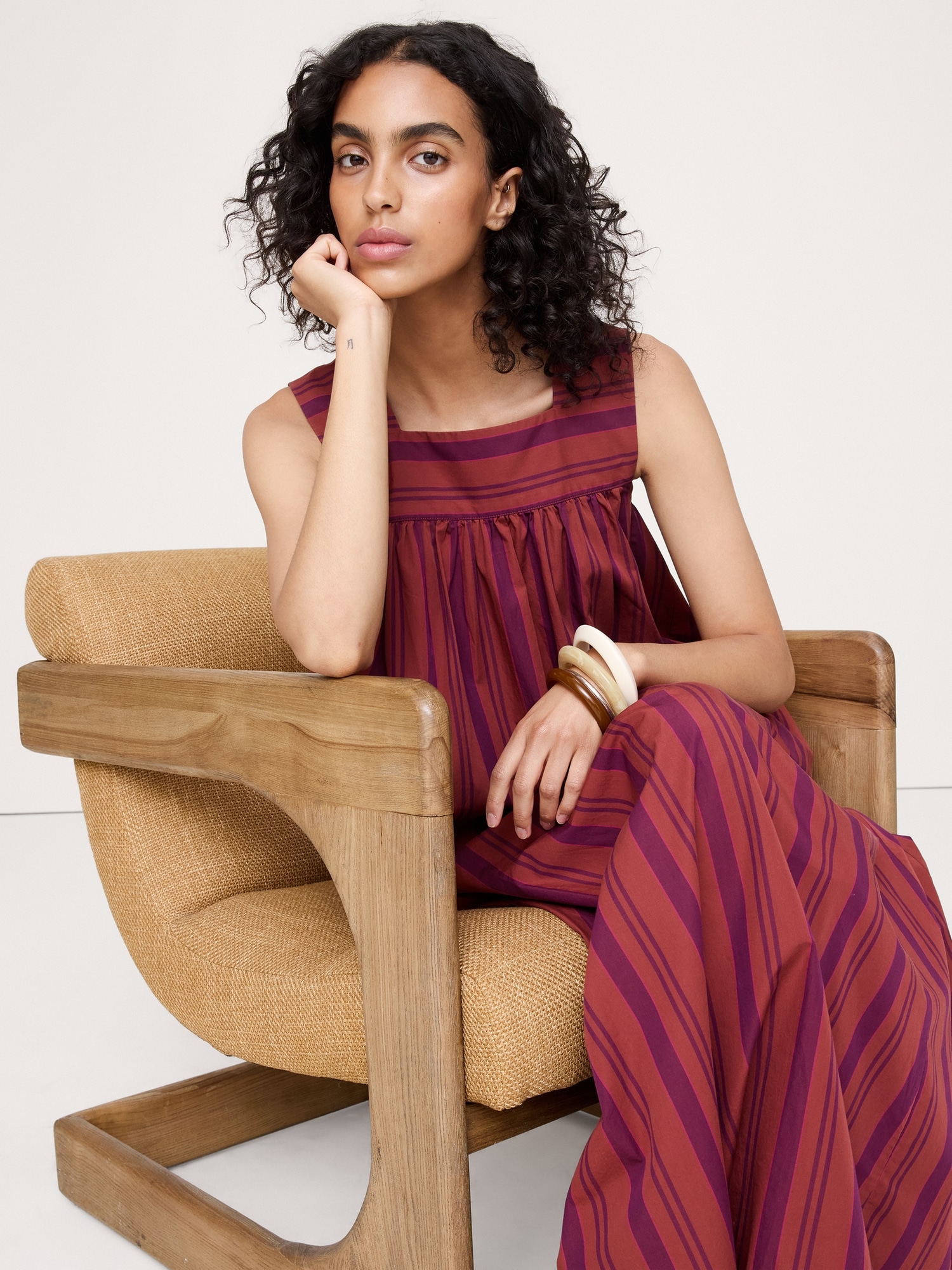 Image number 4 showing, Cotton Square-Neck Dress