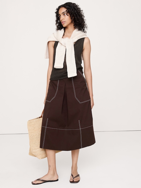 Barrel Midi Skirt