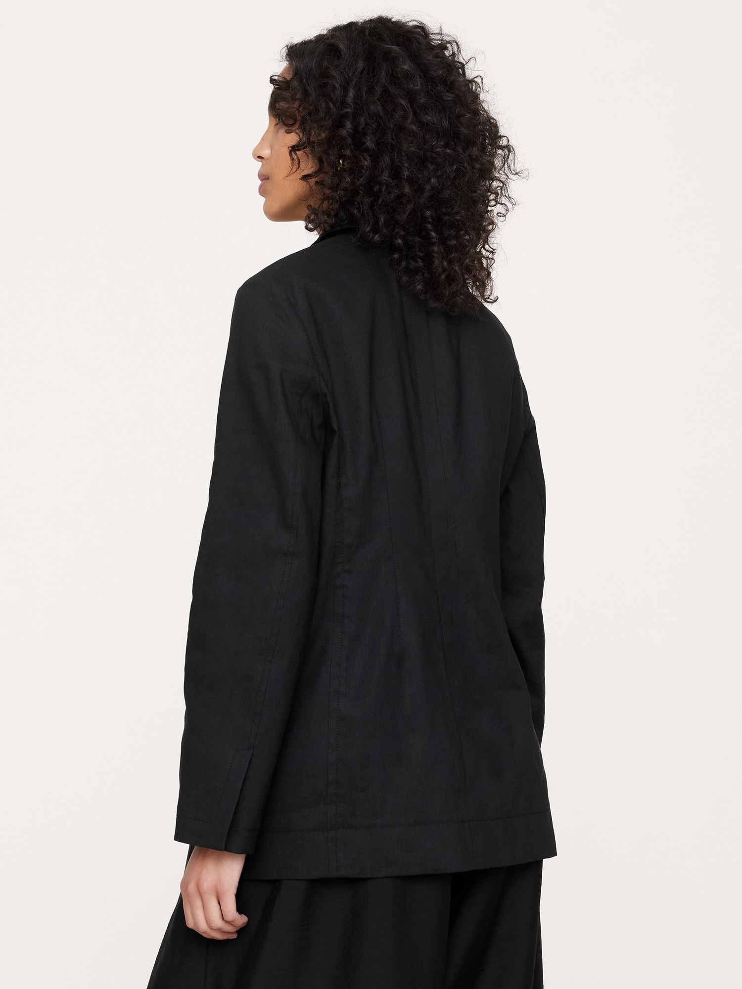Image number 3 showing, Relaxed Stretch Linen-Viscose Blazer