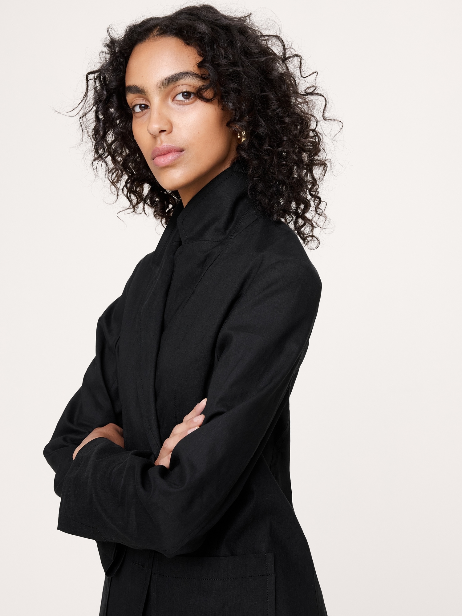 Image number 4 showing, Relaxed Stretch Linen-Viscose Blazer