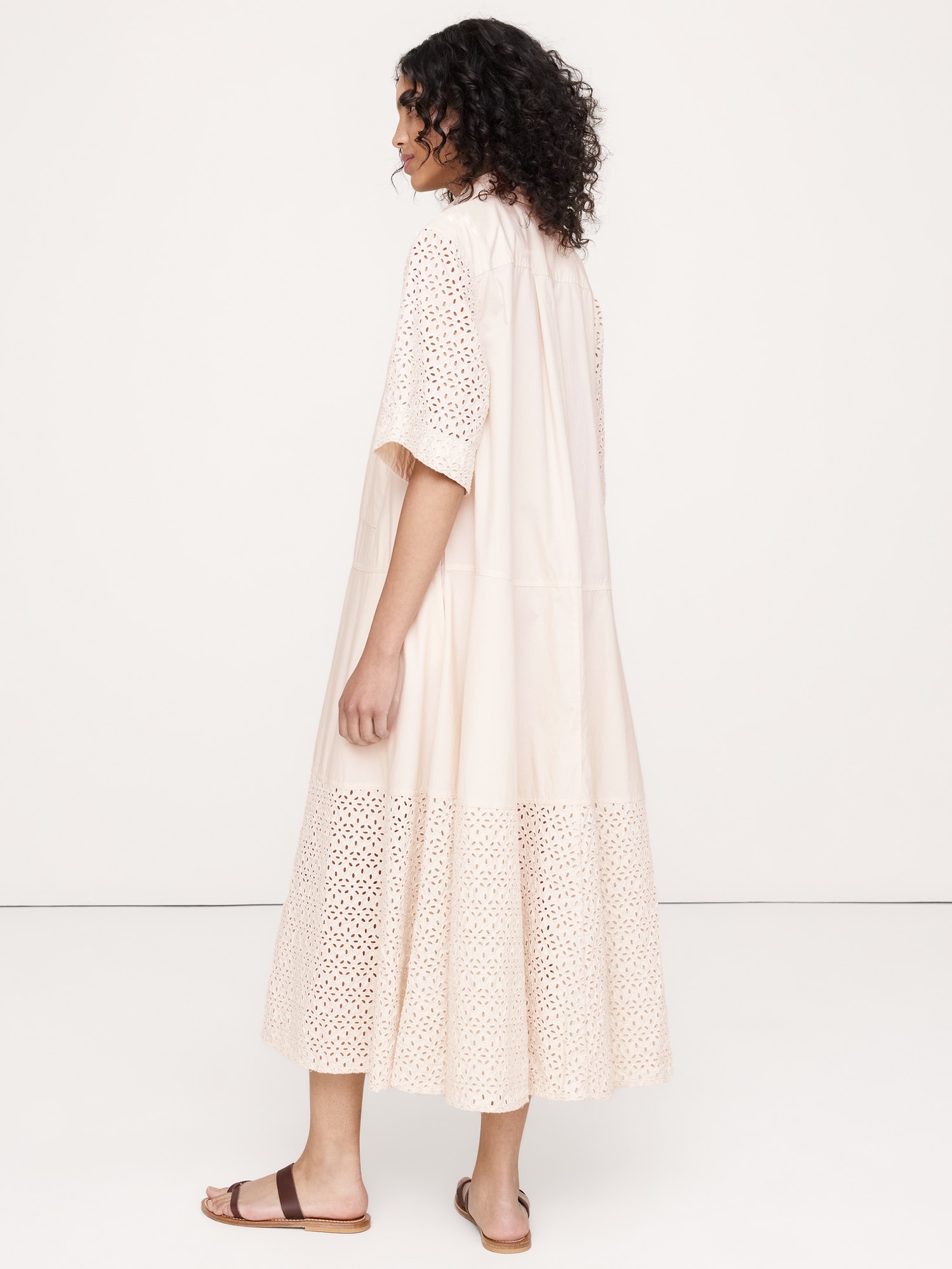 Image number 2 showing, Cotton Poplin Trapeze Maxi Shirt Dress