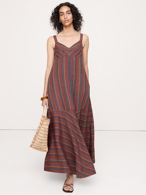 Linen Empire-Waist Maxi Dress