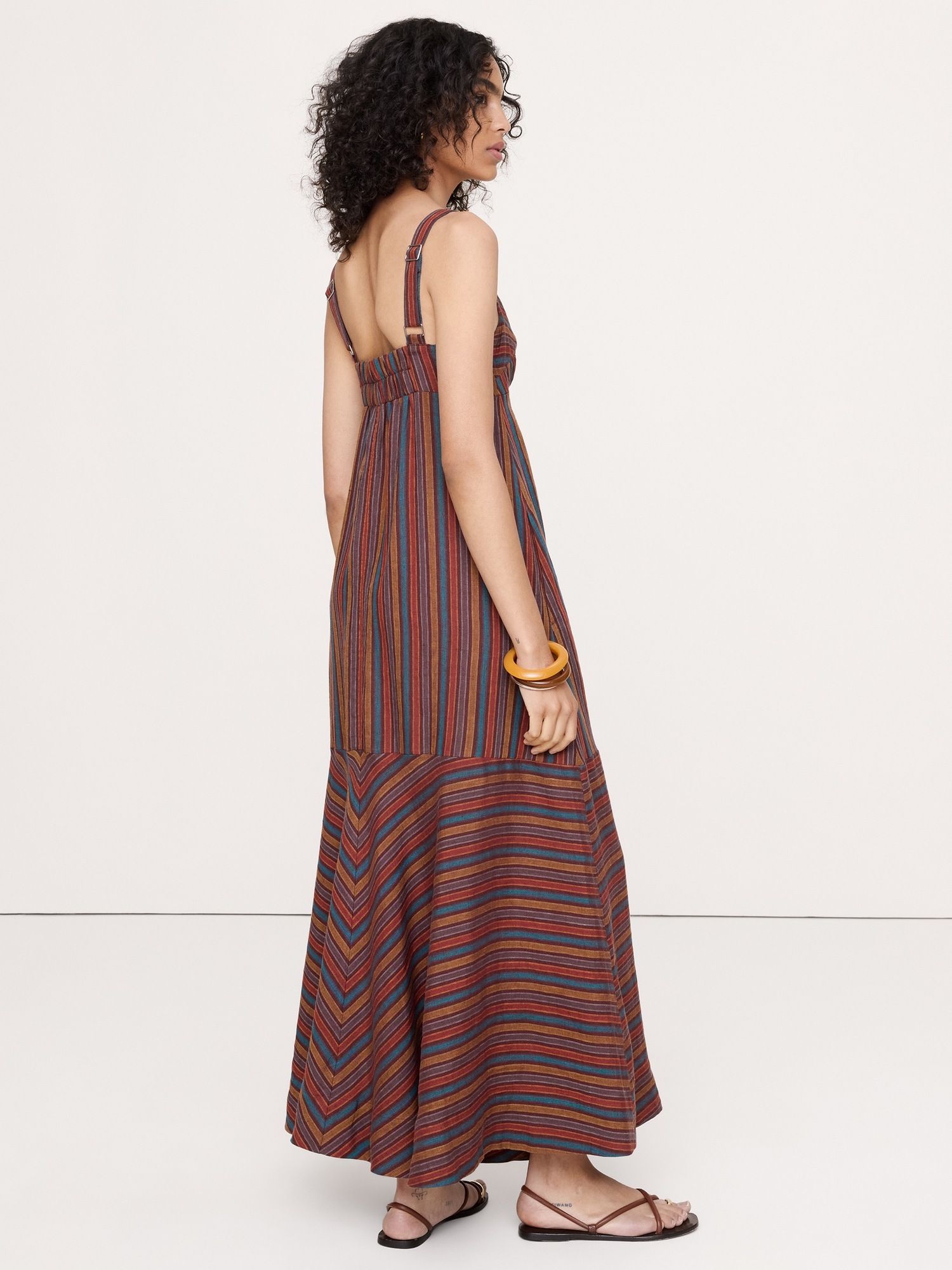 Image number 3 showing, Linen Empire-Waist Maxi Dress