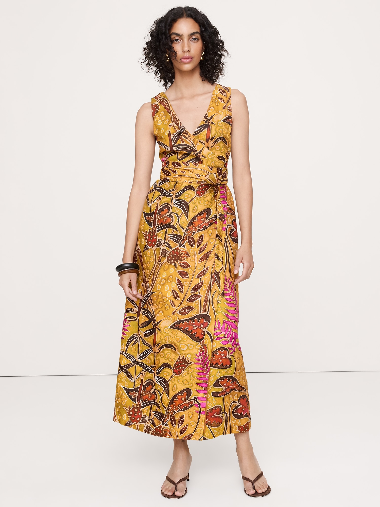 Image number 1 showing, Linen Crossback Maxi Dress