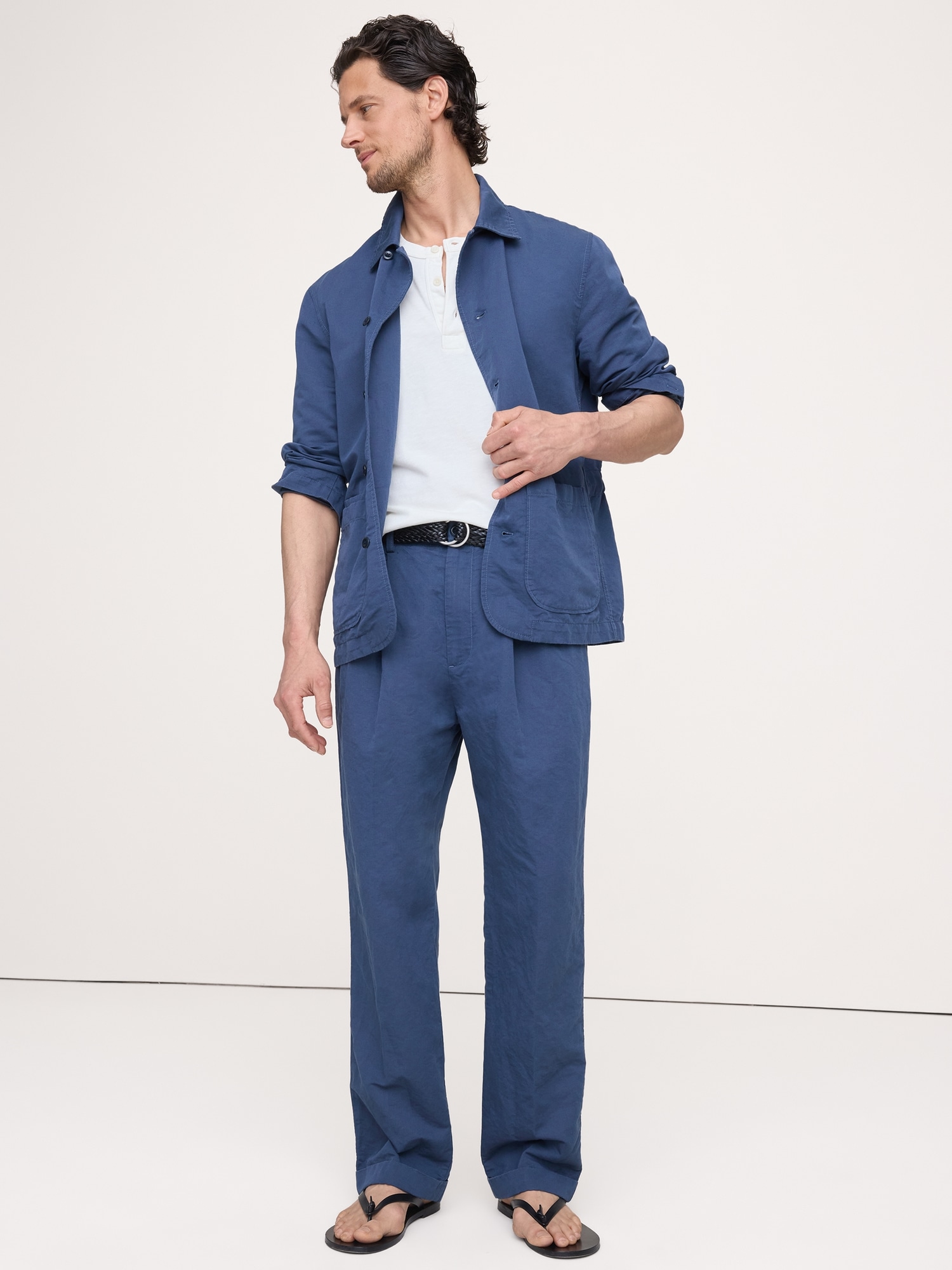 Image number 1 showing, Archive Reissue Pleated Italian Linen-Cotton Pant