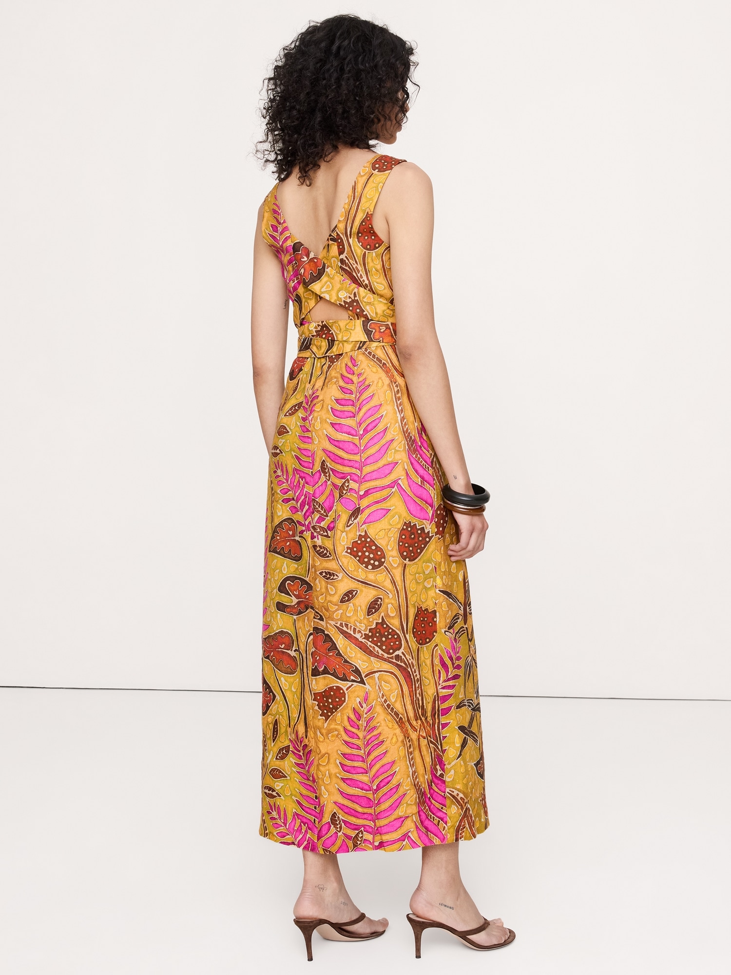 Image number 6 showing, Linen Crossback Maxi Dress