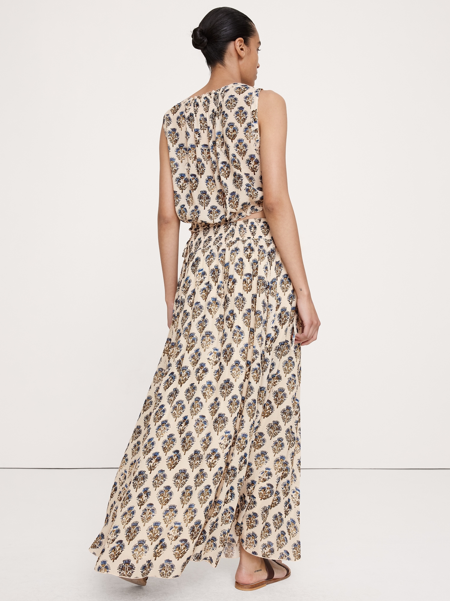 Image number 3 showing, Smocked Georgette Maxi Skirt