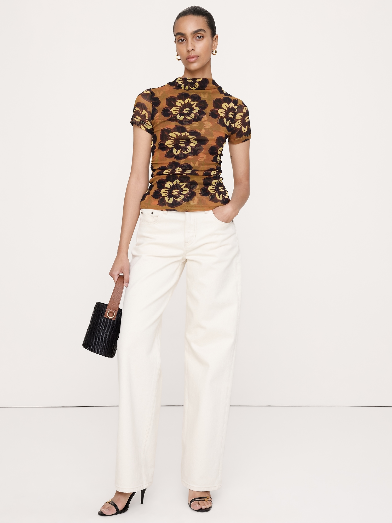 Image number 5 showing, Mesh Mock-Neck Top