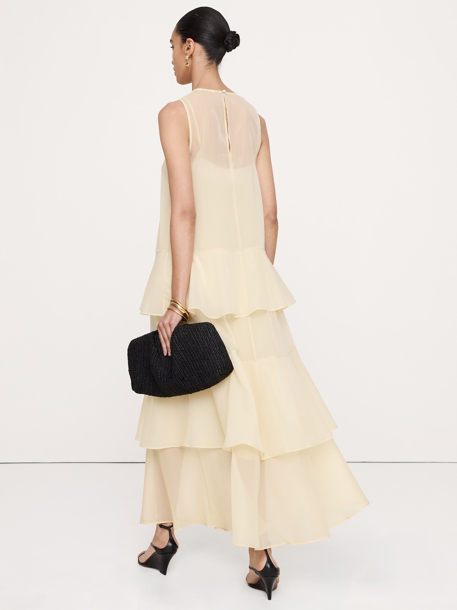 Image number 3 showing, Organza Tiered Maxi Dress