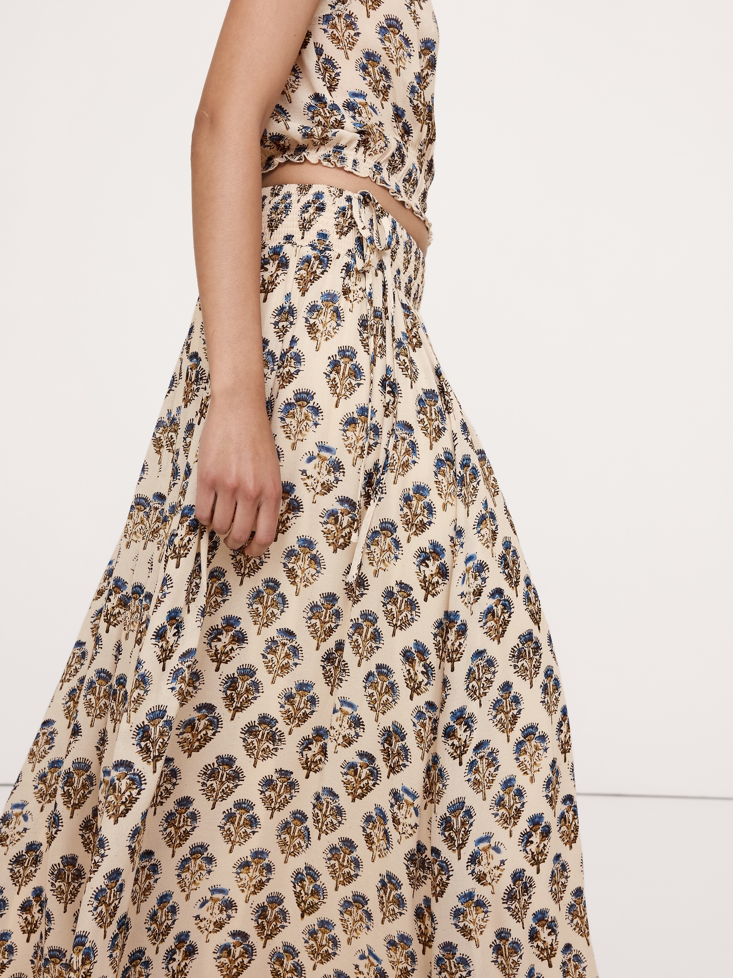 Image number 4 showing, Smocked Georgette Maxi Skirt