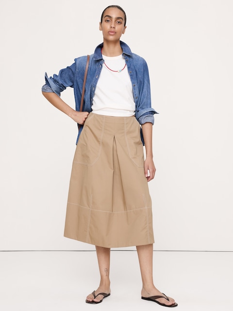 Barrel Midi Skirt