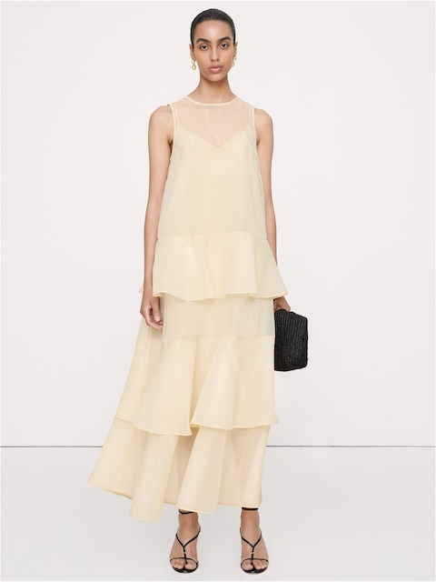 Organza Tiered Maxi Dress
