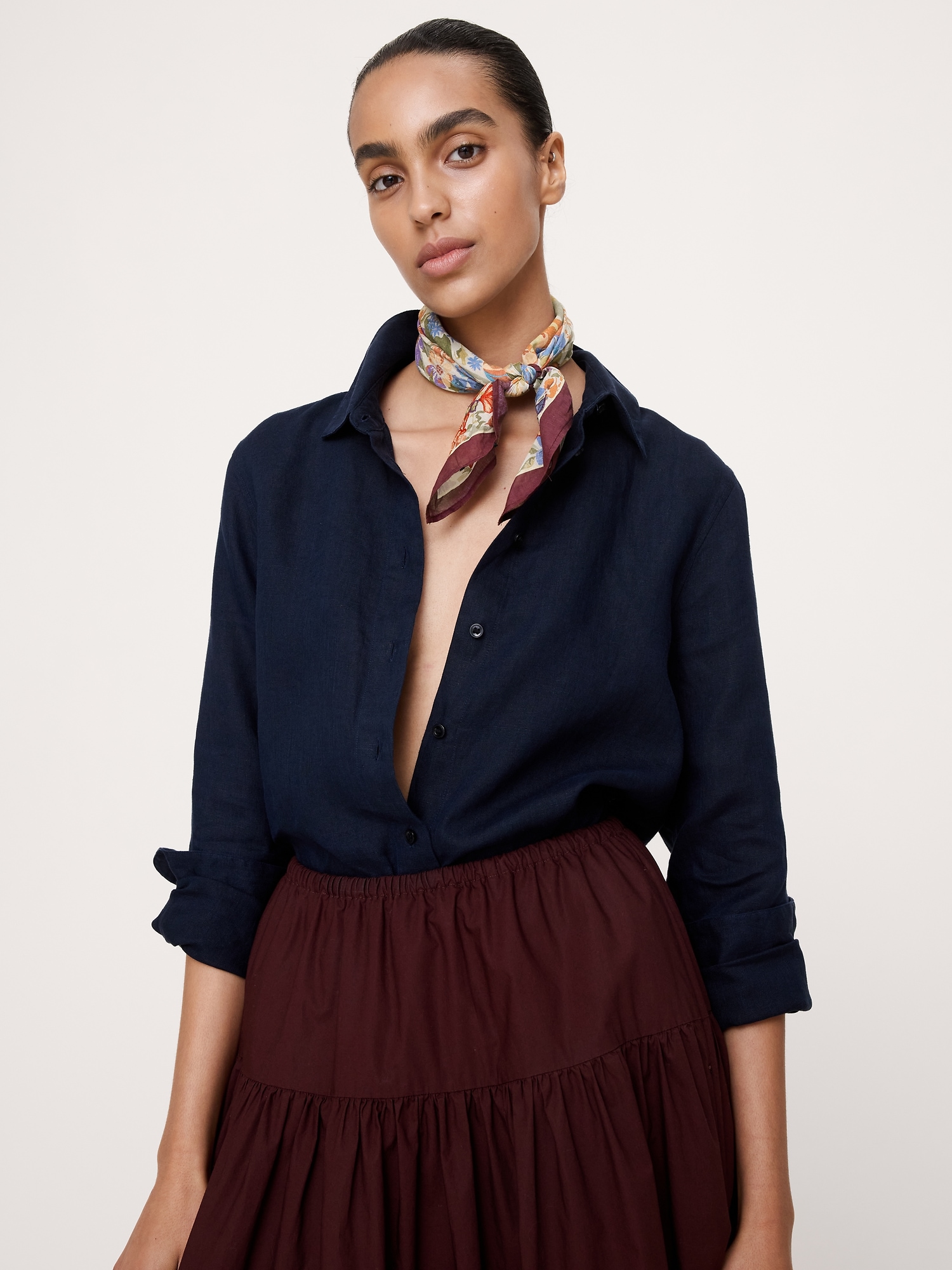 Image number 2 showing, Embroidered Cotton Scarf by Vismaya