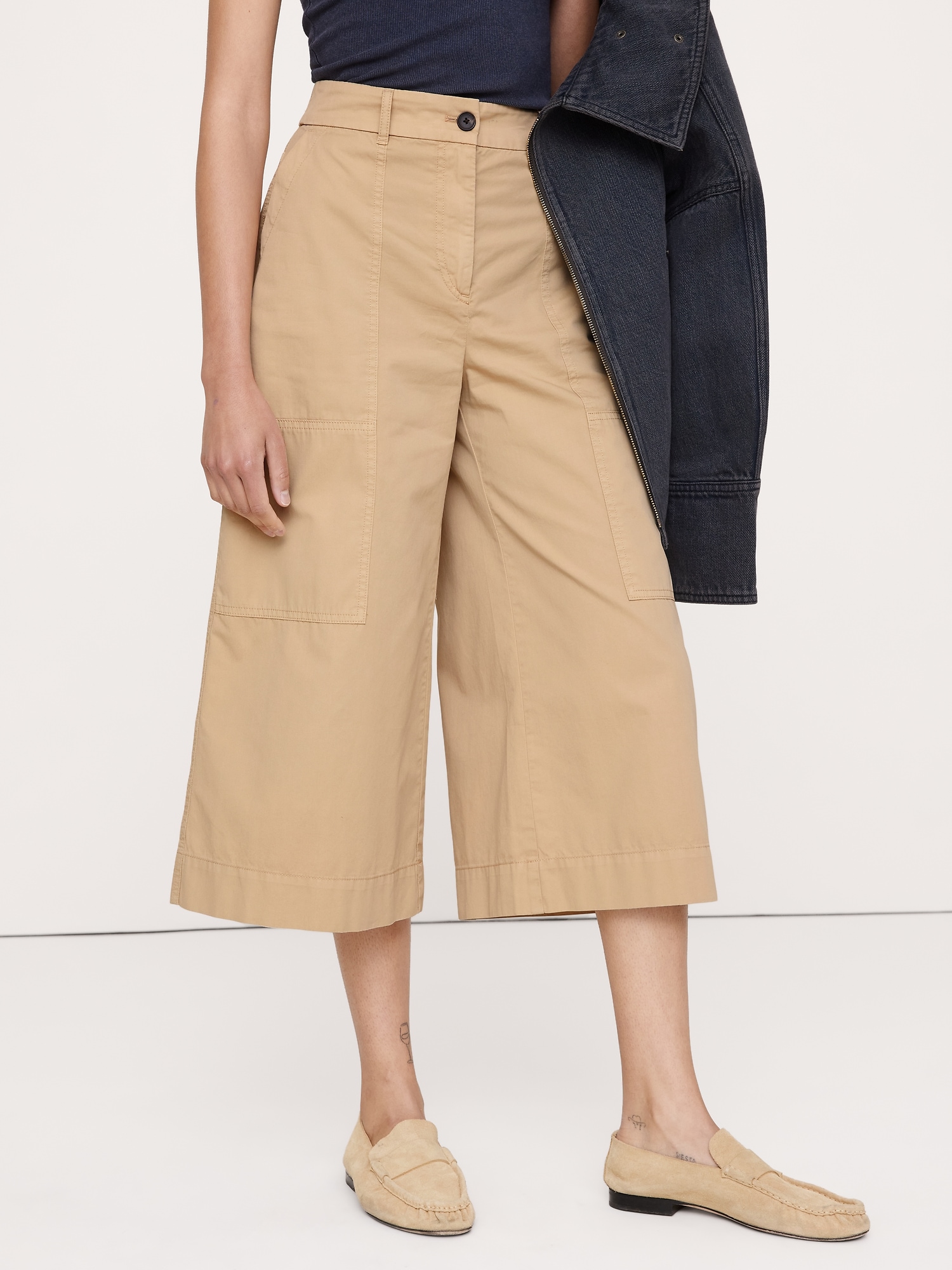 Image number 4 showing, Cotton Twill Culotte