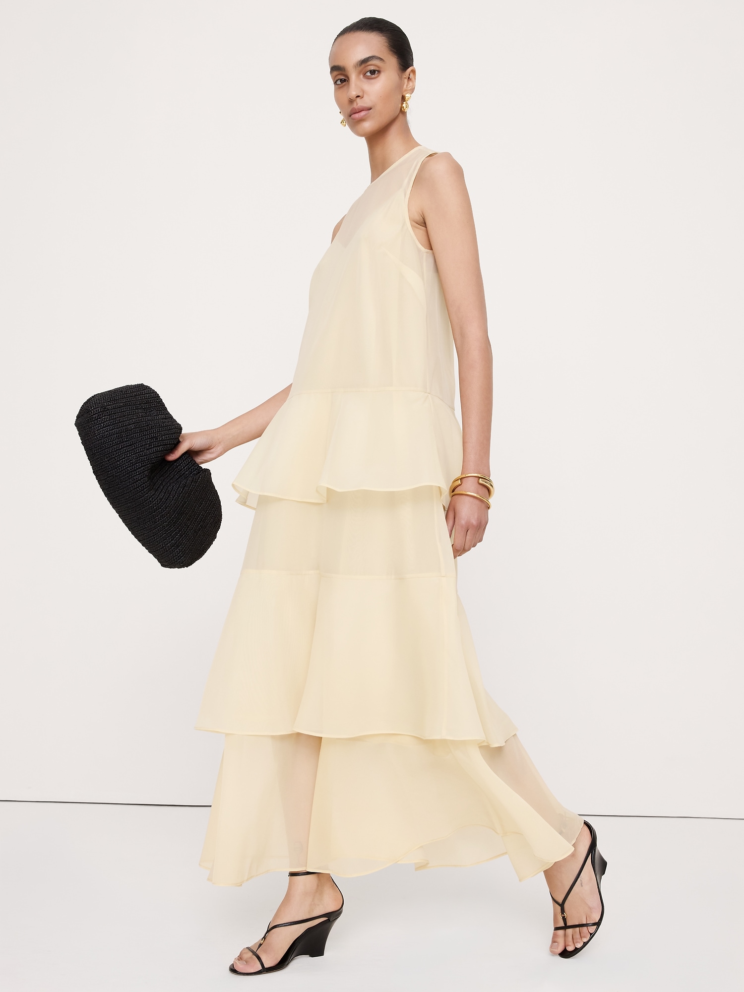 Image number 6 showing, Organza Tiered Maxi Dress