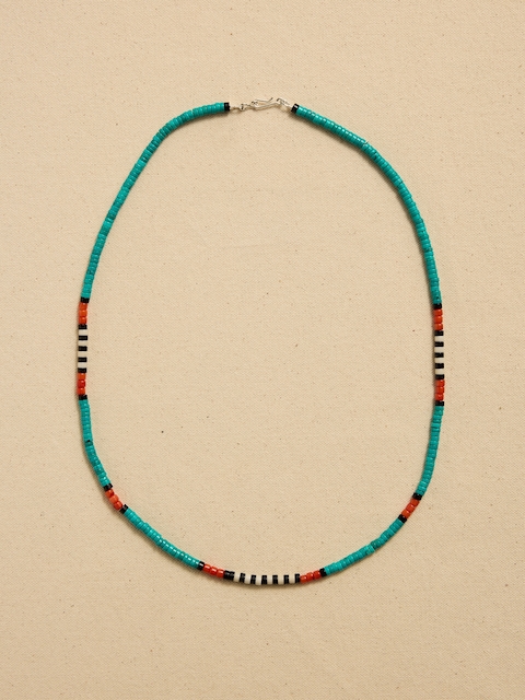 Archive Dainty Turquoise Beaded Matinee Necklace
