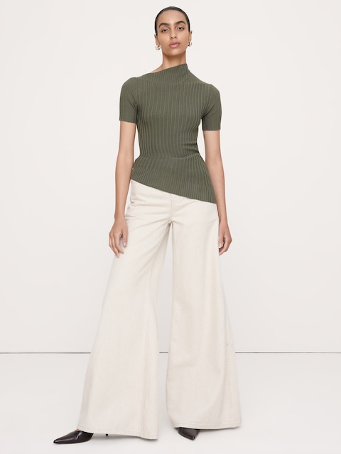 Sculpted Asymmetrical Sweater Tee