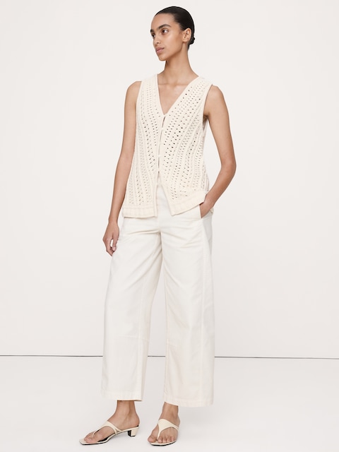 Cotton Crochet Sweater Vest