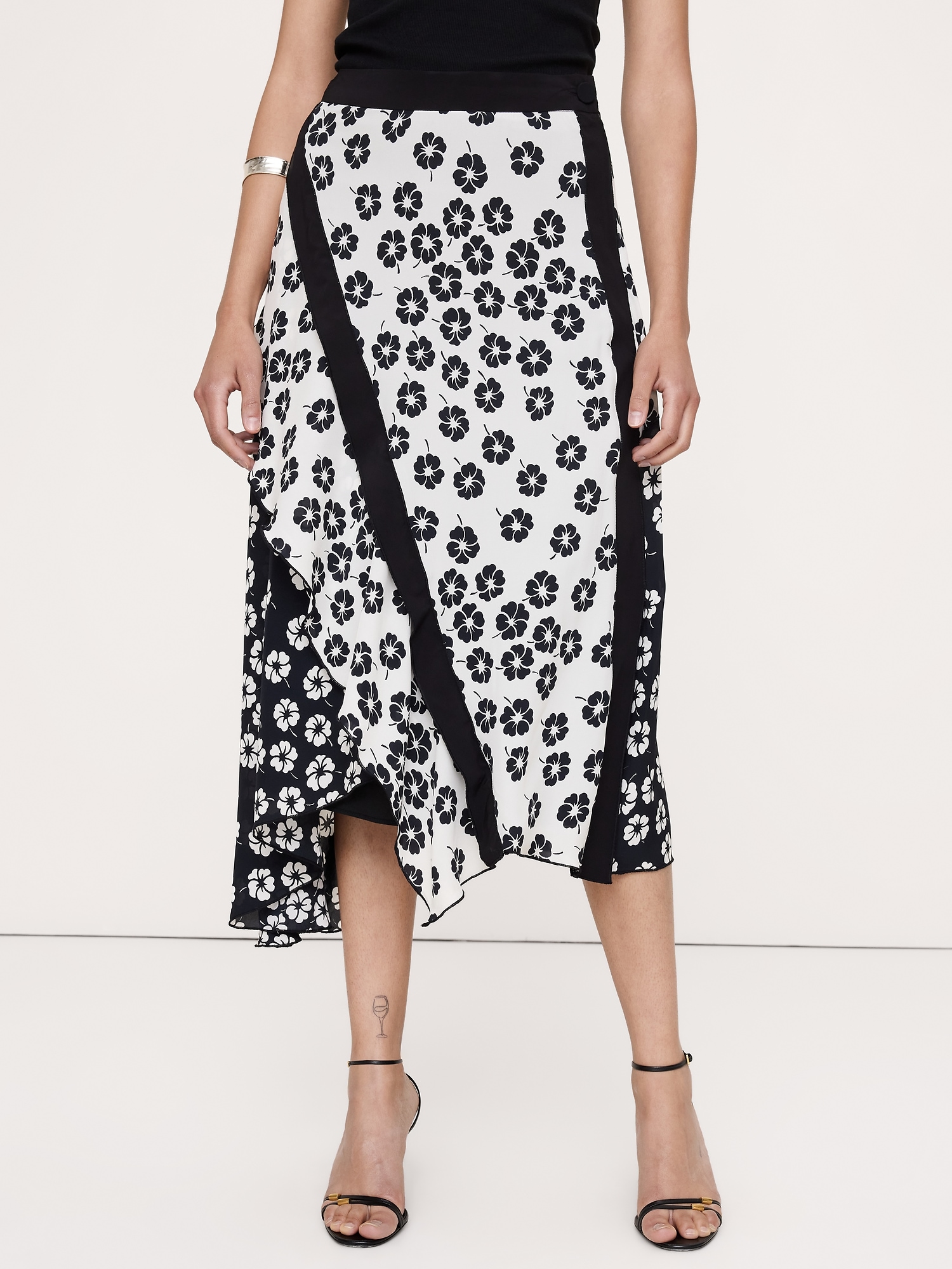 Image number 3 showing, Crepe Asymmetrical Wrap Midi Skirt