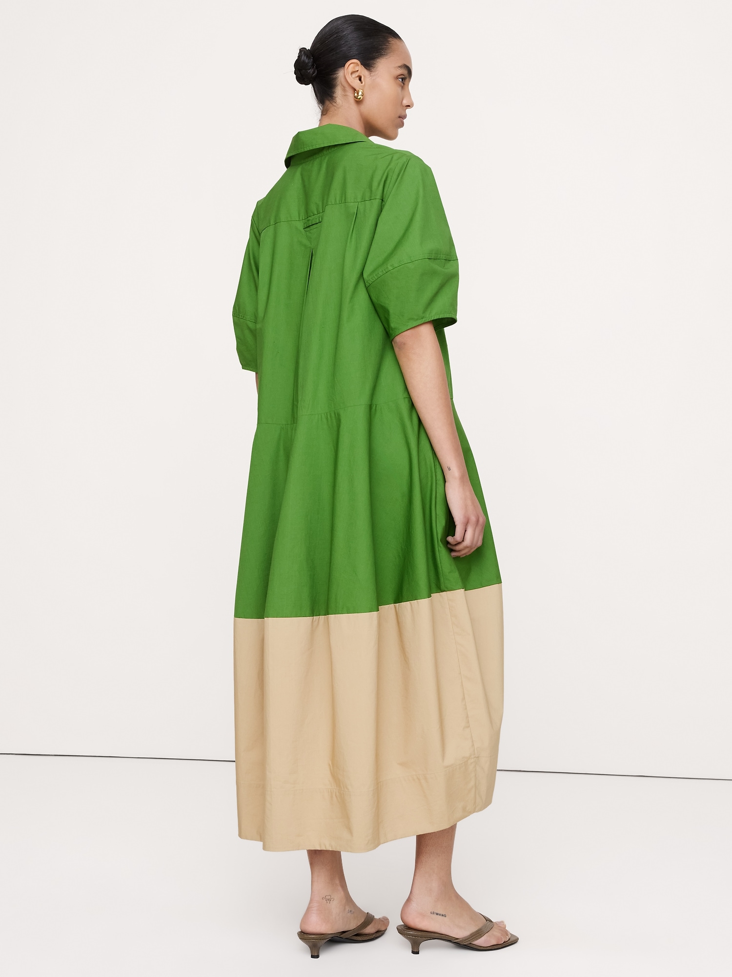 Image number 4 showing, Cotton Poplin Barrel Shirt Dress