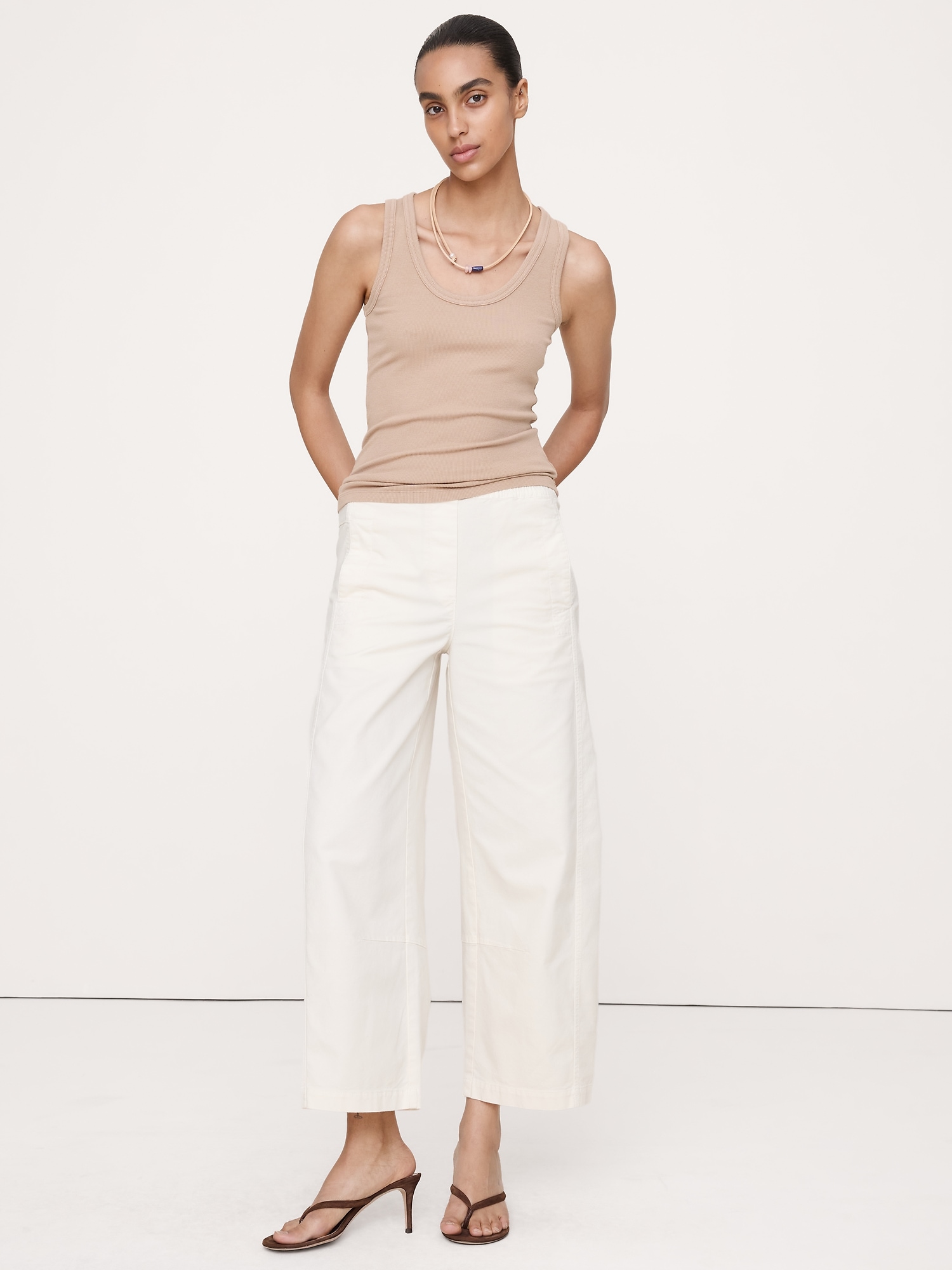 Image number 1 showing, Ribbed Scoop-Neck Tank