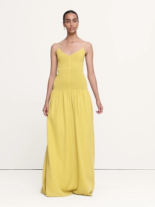 banana republic canna cotton dress Banana Republic Canna Cotton Maxi - yellow Dress